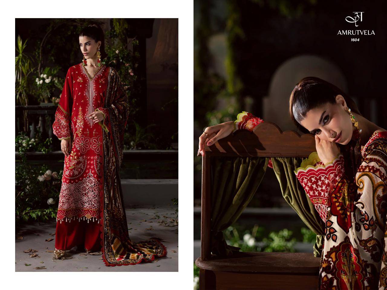 MAHNOOR Luxury Rayon Collection by Amrutvela textile 1601 TO 1606 SERIES Pakistani Stylish Embroidered Pure Rayon Dresses At Wholesale Price